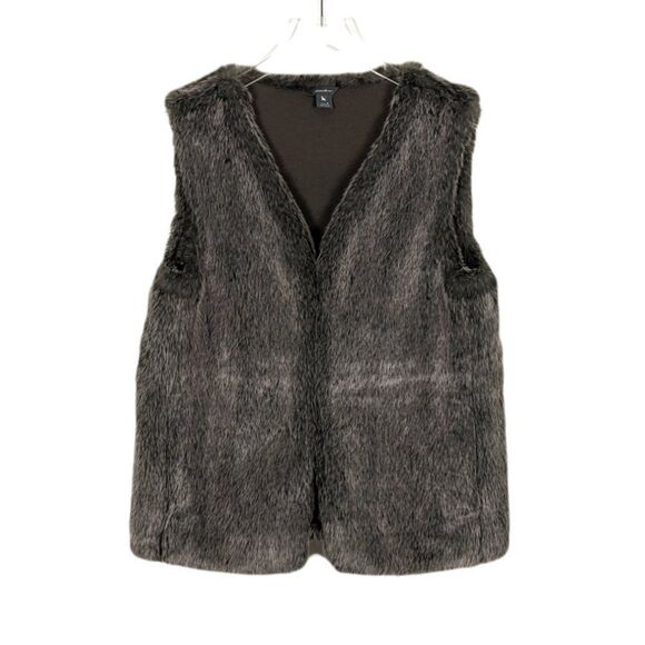 Eddie Bauer Brown Faux Fur Vest Women's Small - Picture 1 of 7